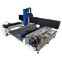 FW1325 stone cnc router with rotary beside 